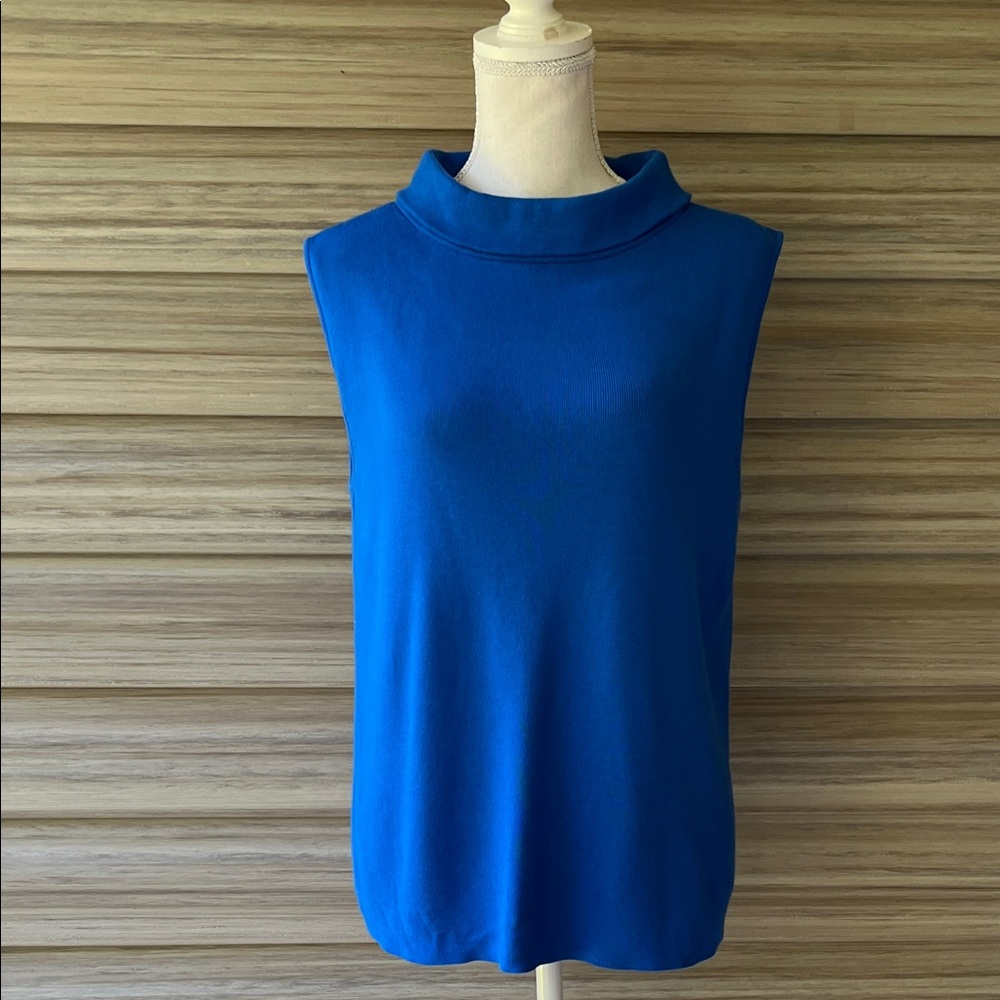 Talbots Royal Blue Sabrina or Half High Neck Sleeveless Knit Shell